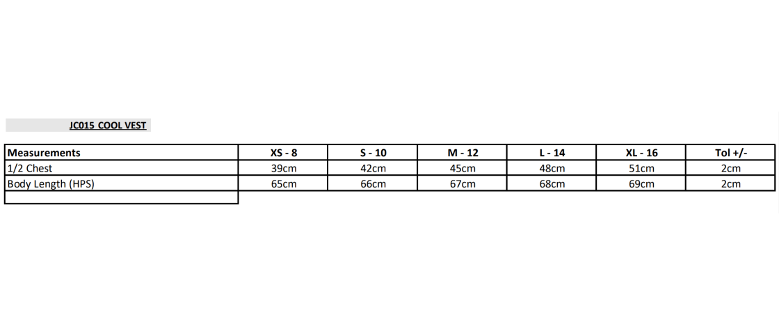Ilkley Badminton Club - Women's Cool Vest - Purple - Size Guide